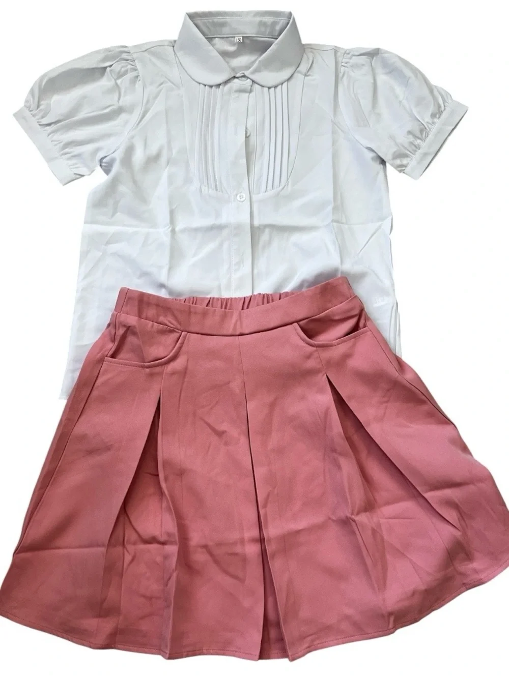 Girls' Pink Pleated Skater Skirt